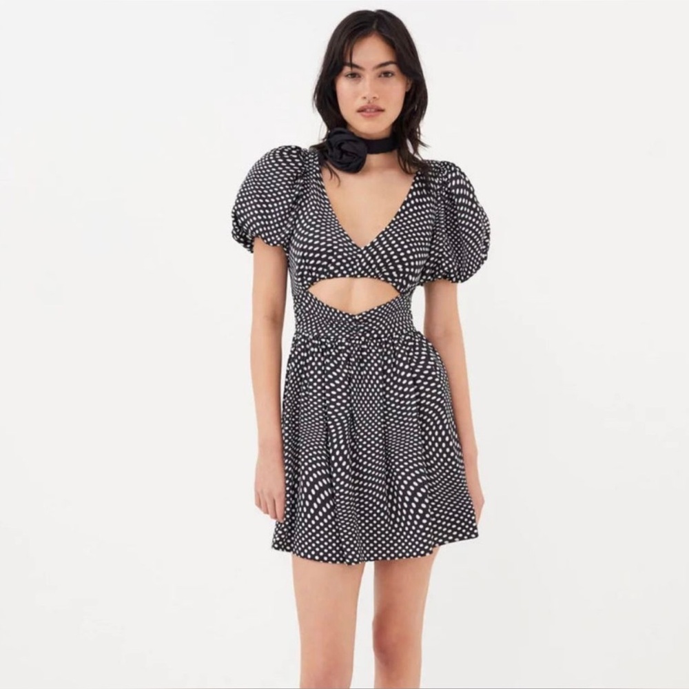 For Love & Lemons Anya Puff Sleeve Mini Dress NWT $221 Size XS Girly Y2K Cottage